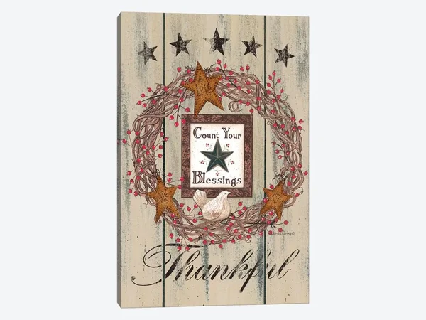 Count Your Blessings Canvas Artwork Print by Linda Spivey