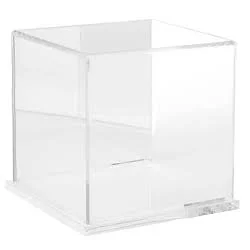 Plymor Clear Acrylic Display Case with Clear Base (Mirror Back) - 6x22 x 6x22 x 6x22
