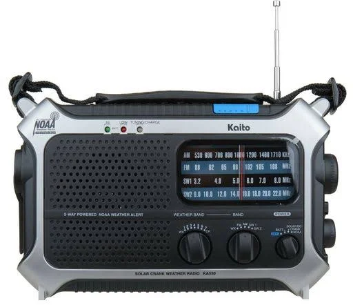 New Kaito KA550 Portable Solar - Hand Crank AM/FM, Shortwave & NOAA Weather Emer