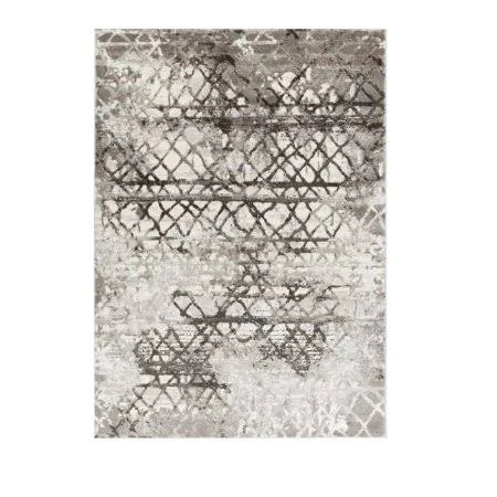 Allure Collection - Brown - Ivory, Abstract Distressed Soft Area Rug, Size: 2&x7&