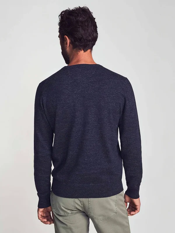 Faherty Men's Sconset Crew T-Shirt - Navy Heather - Small, Cotton