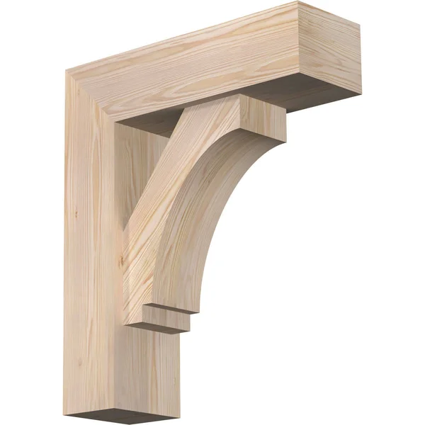 Ekena Millwork 1462975 7 1/2x22W x 24x22D x 28x22H Imperial Block Smooth Bracket w/ Offset Brace - Douglas Fir