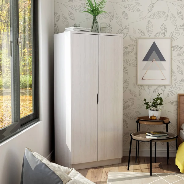 Furniture of America Vidal Modern 2-Door Wardrobe Armoire - Cappuccino