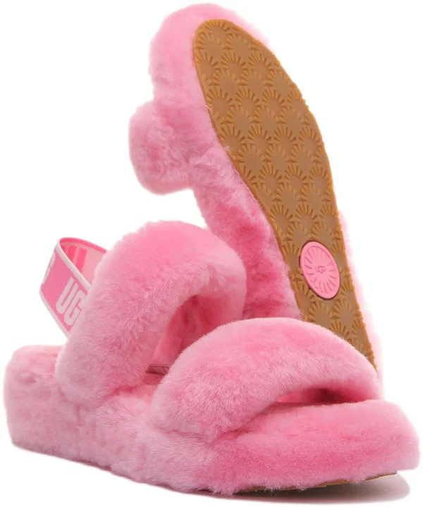 Ugg Women's Oh Yeah Sheepskin Slippers in Sachet Pink, Size 9