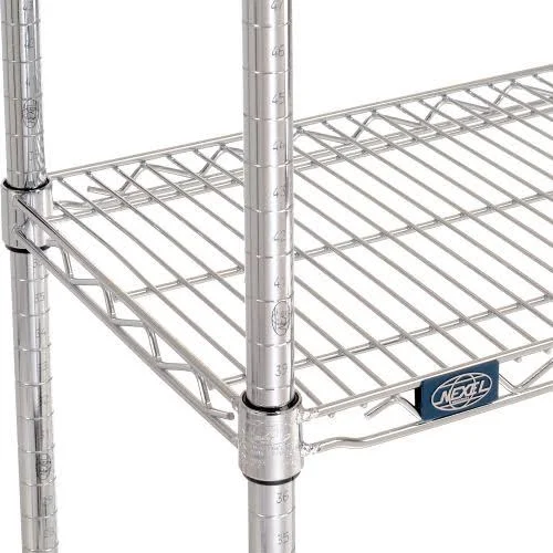 Nexel Chrome Wire Shelving Starter - 42x22W x 14x22DX 74x22H 14427C