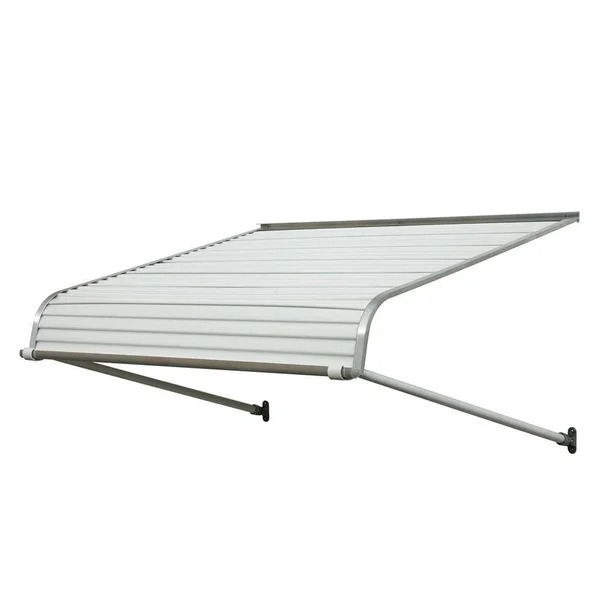 NuImage Awnings 6 ft. 1100 Series Door Canopy Aluminum Awning (12 in. H x 42 in. D) in White