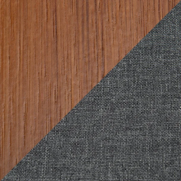 LumiSource Ahoy Counter Stool Grey Fabric Walnut