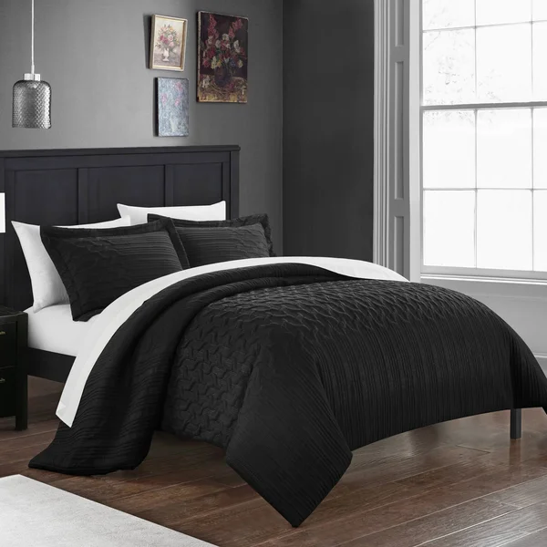 Chic Home Jazmine 7 Piece Comforter Set Embossed Bed in A Bag Plum, Twin XL