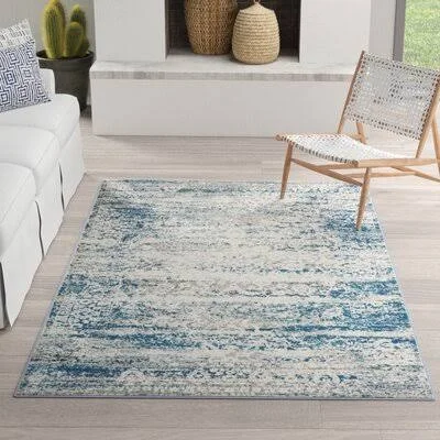 Bruckmann Abstract Blue Area Rug Bungalow Rose Rug Size: Rectangle 4' x 6'