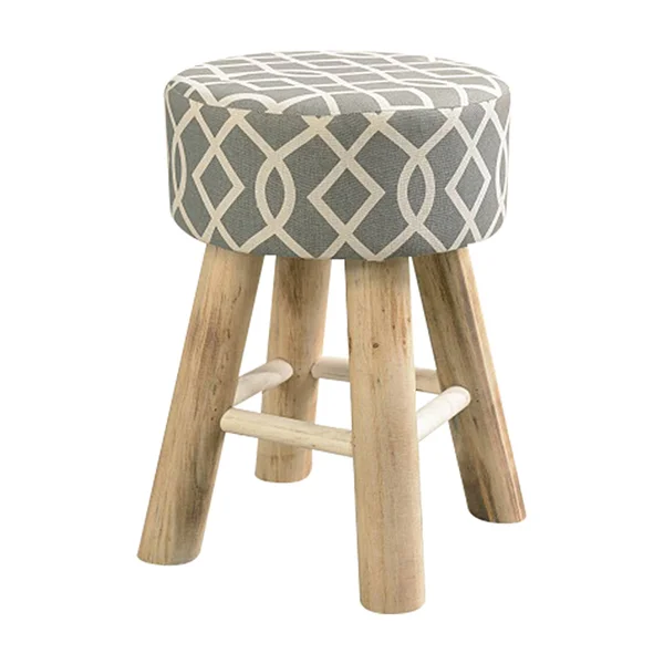 Aniyah Stool in Pattern Fabric & Natural - Acme Furniture 59708