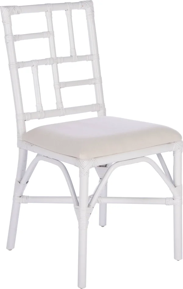 Safavieh Christine Glam Accent Chair w/Cushion - White, Set of 2