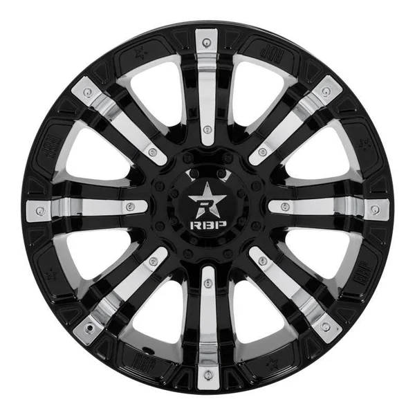 RBP 94R Wheel 18x10 8x6.5 (8x165.1) Black w/ Chrome Inserts -12 mm