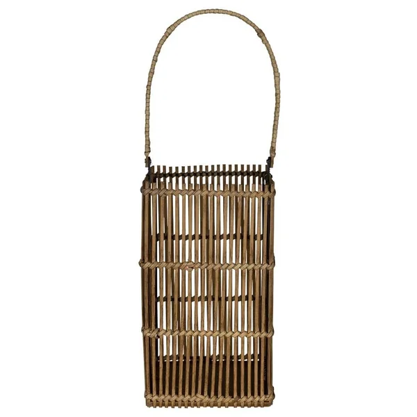 Rattan Bamboo Wood Lantern Candle Holder Natural 6x22 x 6x22 - Metal