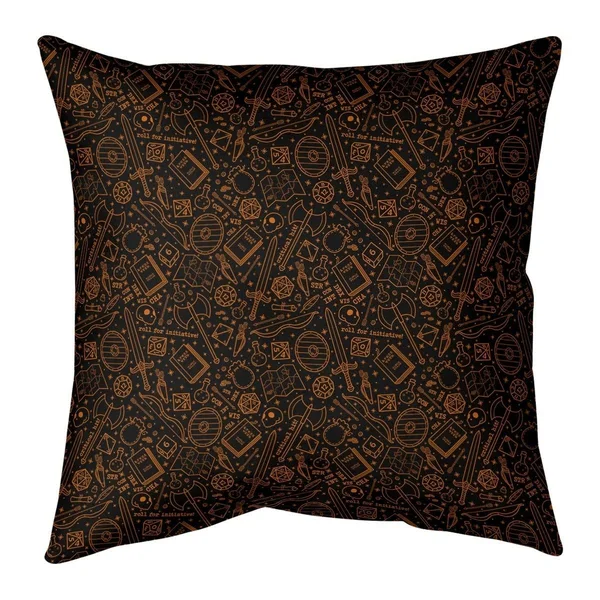 Warm Color Lines RPG Pattern Throw Pillow - 20 x 20 - Pink - Polyester
