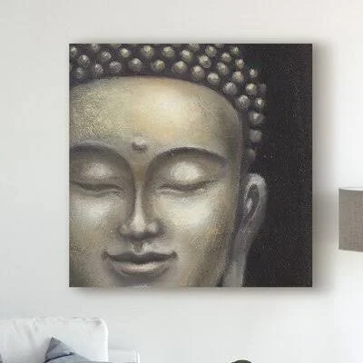 &Serene Buddha II Crop& Acrylic Painting Print on Wrapped Canvas East Urban Home Size: 35x22 H x 35x22 W x 2x22 D
