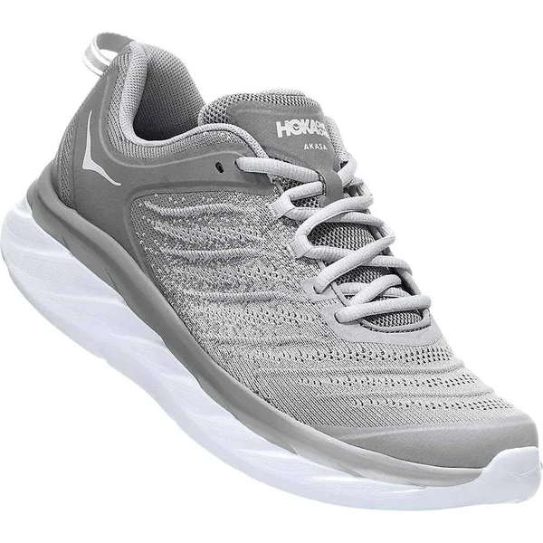 Hoka One One Men's Akasa Shoe - 9 - Frost Grey, Silver Sconce