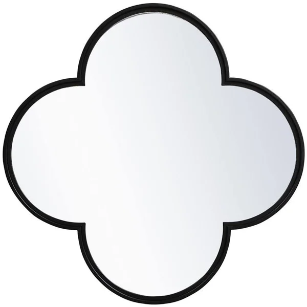 Allora 32x22 Plum Mid Century Metal Frame Clear Mirror in Black
