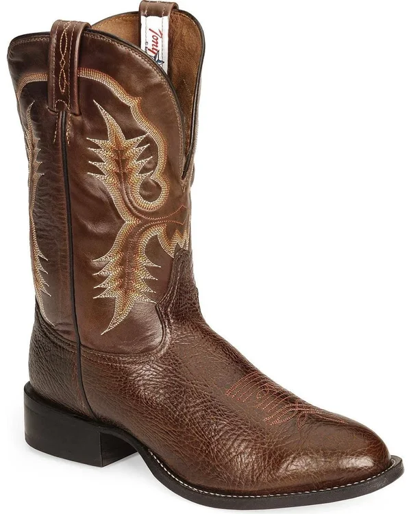 Mens Tony Lama Chocolate Shrunken Shoulder Cowboy Boots - CT2032