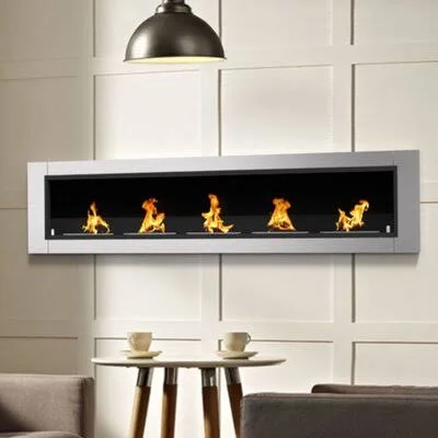 Fernande Ventless Recessed Wall Mounted Bio-Ethanol Fireplace Orren Ellis