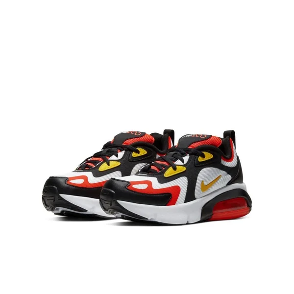 Nike Boys Air Max 200 Shoes Black/Chrome Yellow/White Size 04.0