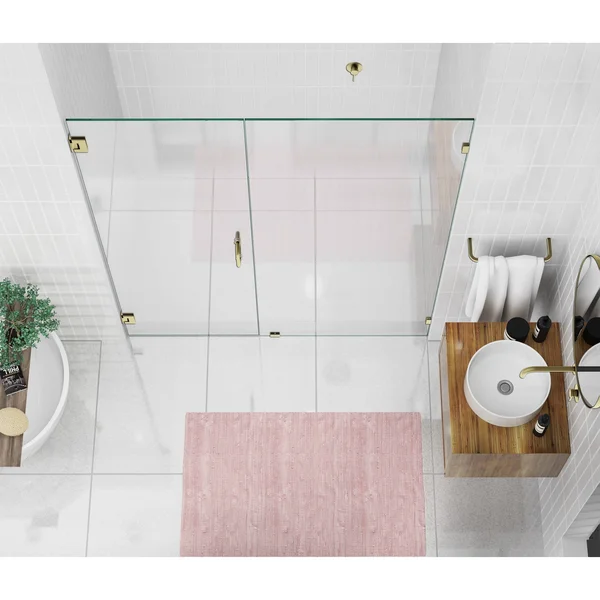 Glass Warehouse GW-WH-63-25-CH 63.25x22 W x 78x22 H Hinged Frameless Shower Door Finish: Chrome