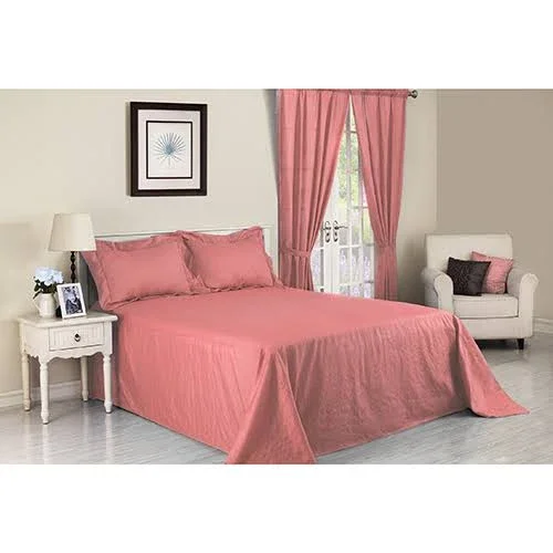 Solid Plisse Bedspread Queen Blue