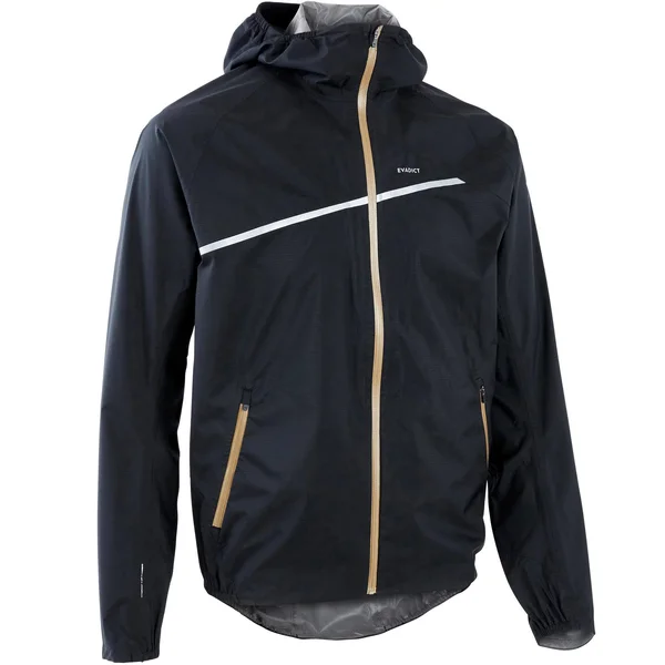 Evadict Men's Trail Running Waterproof Jacket in Black, Size Small