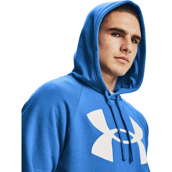Under Armour Rival Fleece Big Logo Hoodie Blue Onyx White