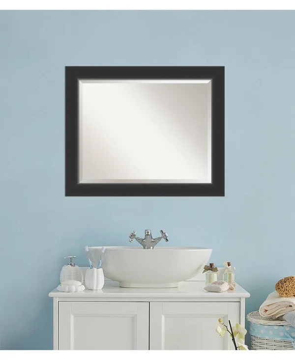 Bathroom Mirror Large - Corvino Black 33 x 27-Inch, Amanti Art