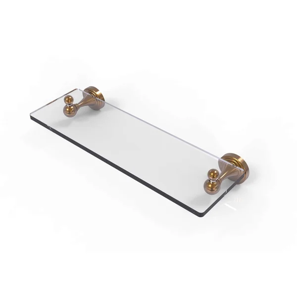 Allied Brass Sag Harbor Collection 16 inch Glass Vanity Shelf with Beveled Edges - Brushed Bronze