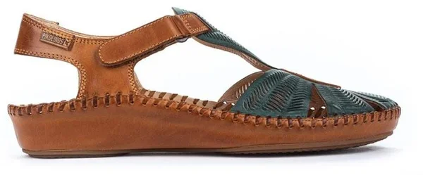 Pikolinos Women's Puerto Vallarta Closed Toe Sandal 655-0575, Size: 35, Emerald Calfskin