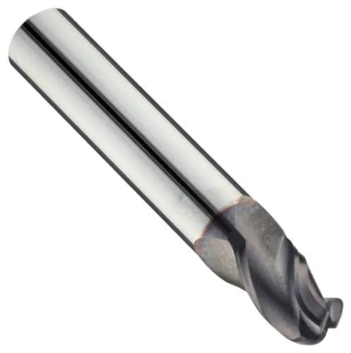 Niagara Cutter 1/2x22 Diam, 1-1/4x22 LOC, 3 Flute Solid Carbide Ball End Mill - TiAlN Finish, Single End, 3x22 OAL, 1/2x22 Shank