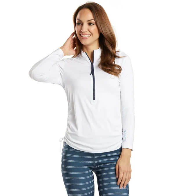 Carve Designs Cruz Rashguard - Women's White/Navy Pull - Xs