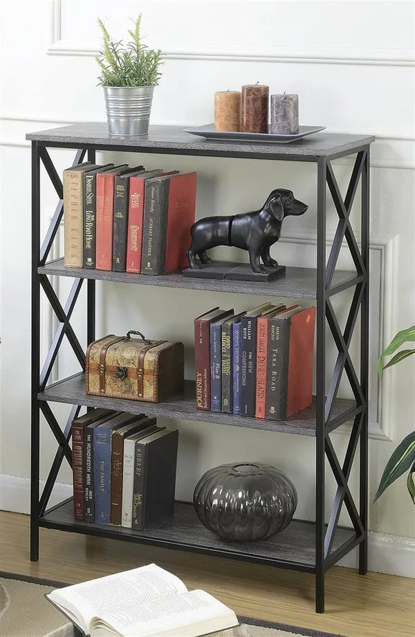 Convenience Concepts Tucson 4 Tier Bookcase - Weathered Gray