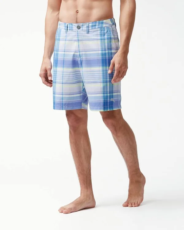 Tommy Bahama Men's Cayman Mulina Madras 9-Inch Board Shorts - Cobalt Haze - Size 28