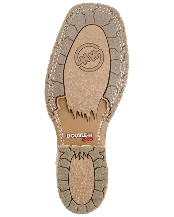Double H Men's Wide Square Toe Ice Roper - Brown