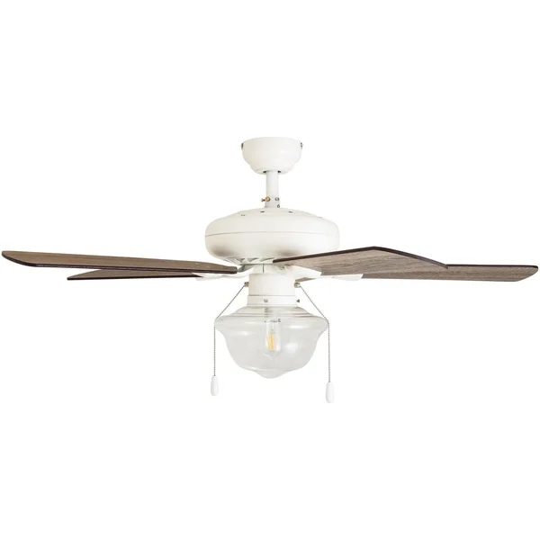 The Gray Barn Eltham 42-Inch Coastal Indoor LED Ceiling Fan with Pull Chains 5 Reversible Blades - 42 - White - Hardwired 308788