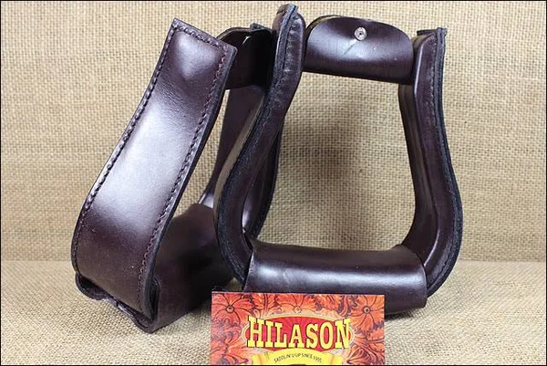 Tough 1 Leather Covered Stirrups - Dark Oil