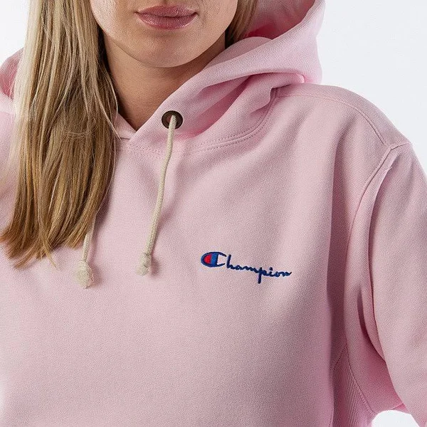 Champion Small Script Hooded Sweatshirt - Pink - Hoodies