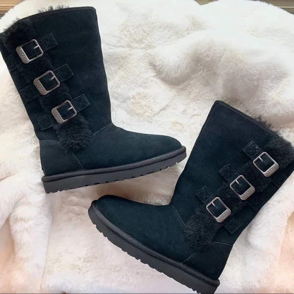 Ugg Shoes, Ugg Black Klea Boots Size 5, Color: Black/Silver, Size: 5, Mkbrodie&s Closet