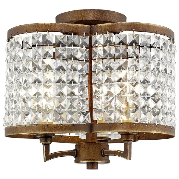 Livex Lighting 50573-64 Grammercy 3-Light Ceiling Mount, Hand Painted Palacial Bronze