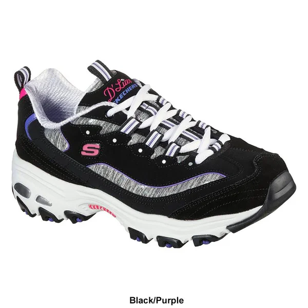 Skechers Women's D&Lites - Sparkling Rain Sneakers - Gray, Multi, 11.0