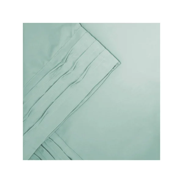 Solid 4 Piece Sheet Set with Pintuck Hem Misty Blue - California King