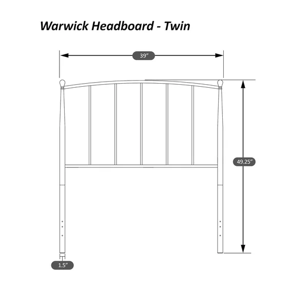 Hillsdale Furniture Warwick Full/Queen Metal Headboard - Gray Bronze