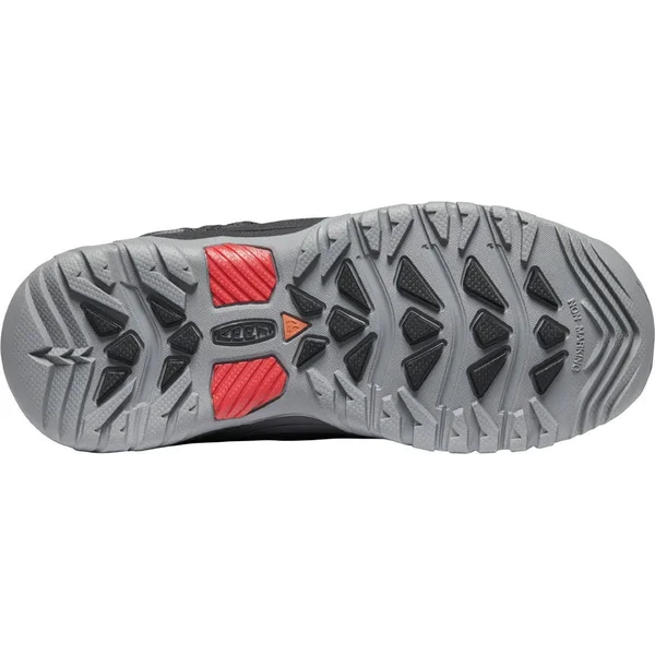 Keen Youth Targhee Mid Waterproof Shoe - 4 - Blue Nights, Red Carpet