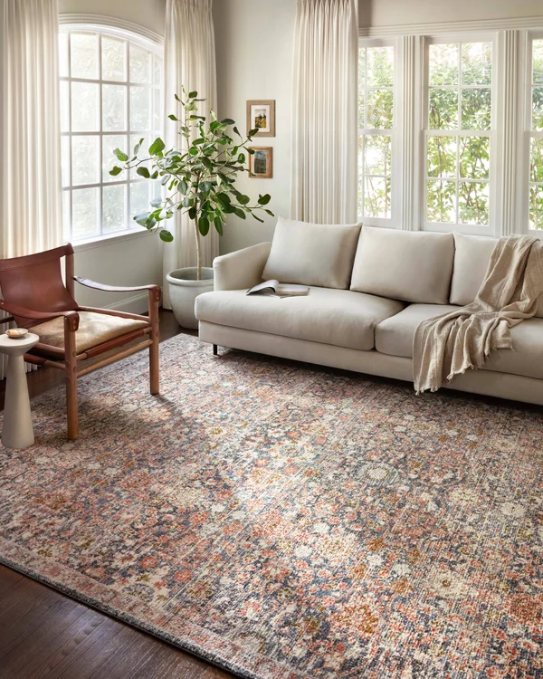 Loloi II Saban SAB-03 Navy Rust Rug - 5 ft 3 in x 5 ft 3 in Round