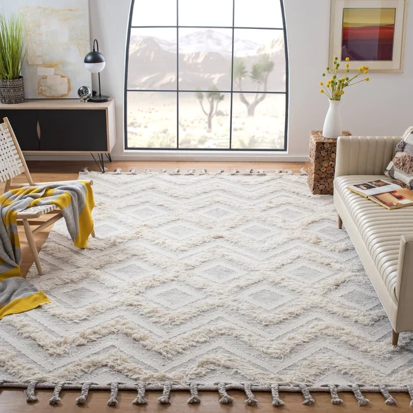 Safavieh Kenya Rug Collection KNY957A - Ivory - Grey - 3& x 5&