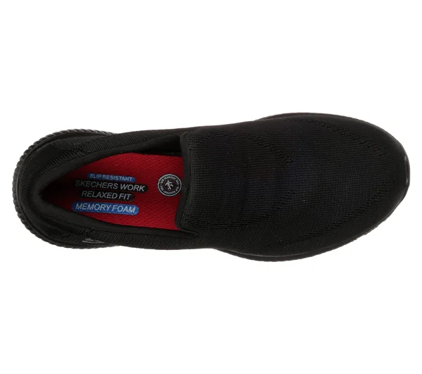Skechers Women's Work Relaxed Fit Squad Slip Resistant Miskin, Black