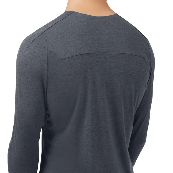 on Running Men's Performance Long-T - Dark, Medium