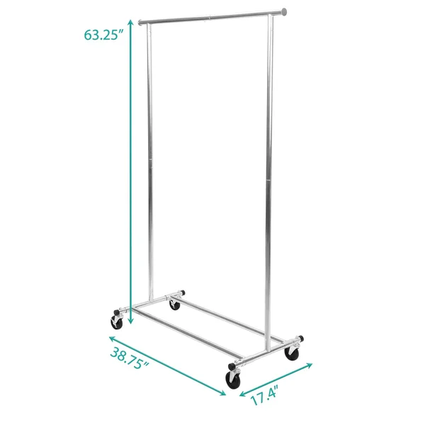 East Bank Designs Commercial Garment Rack - Chrome, Silver